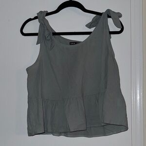 SHEIN Peplum Tank Top with Bow Straps